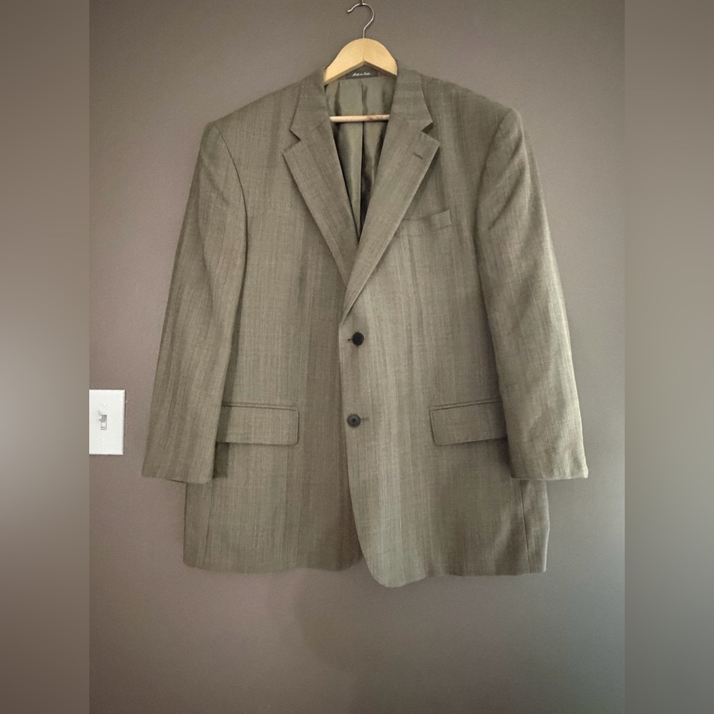 Oscar De La Renta Blazer Men 48 R W43 Beige Sport Coat